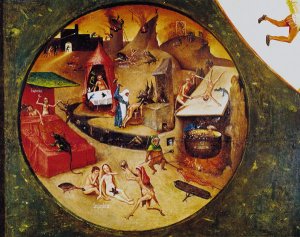 Tabletop of the Seven Deadly Sins and the Four Last Things (detail of Hell) c.1480